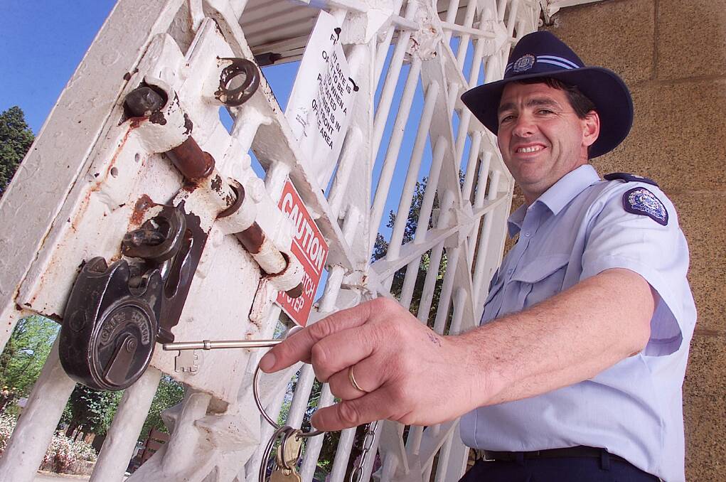 It's a lock: Pat McCormick pictured at the Beechworth prison in 2003 in the months before it closed. He was on the staff at the time.