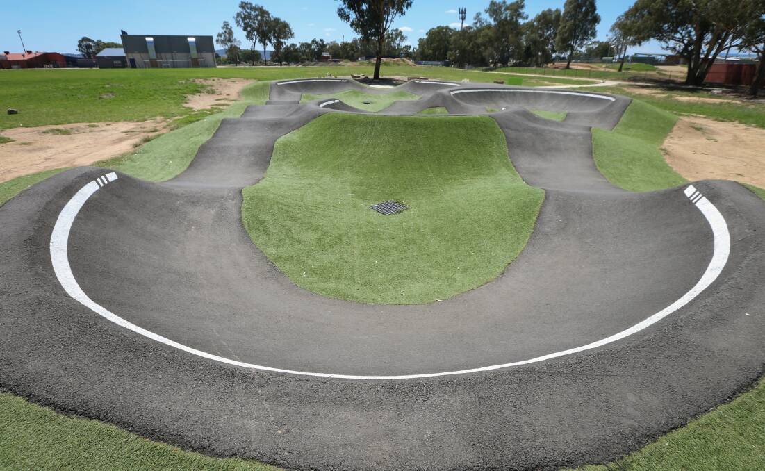 Saddling up: Another pump track will be built at Wodonga's council circuit near the Birallee Park oval after the city received federal funding. Picture: JAMES WILTSHIRE