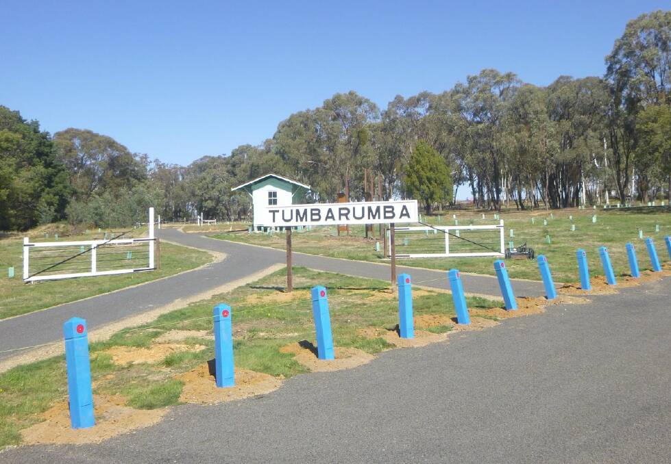 Starting point: A former barracks for train drivers and old station sign sit near a car park for the rail trail at Figures Street on the edge of Tumbarumba.
