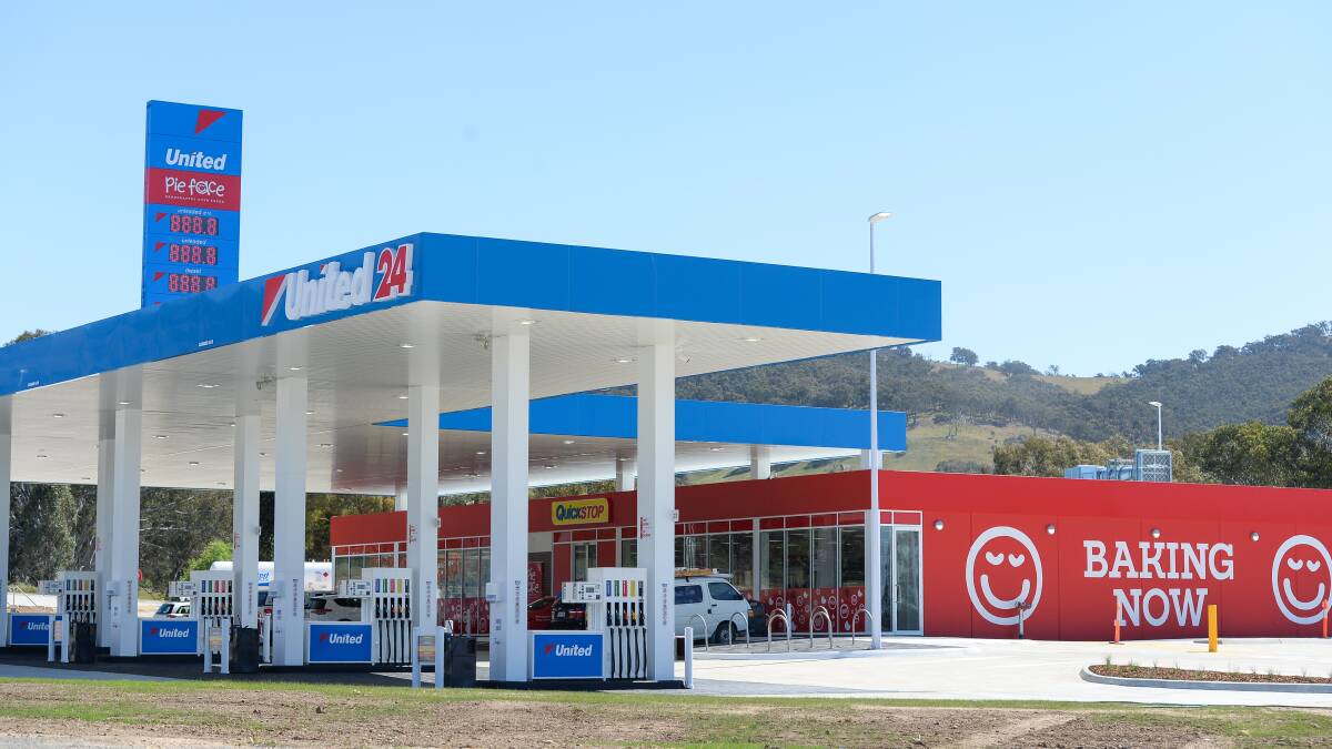 Freeway view: The side of the petrol station which motorists on the Hume will see as they pass the new United outlet in west Wodonga. Picture: MARK JESSER