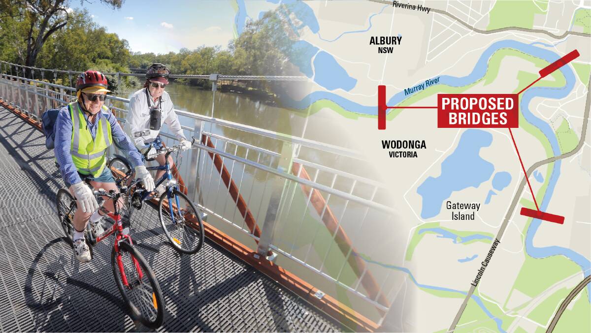Decked out: Crossings at Kremur Street, Hovell Tree Park and near St Ives Hotel have been recommended in a new Gateway Island masterplan commissioned by Wodonga Council. It is now out for public feedback at makewodongayours.com.au.
