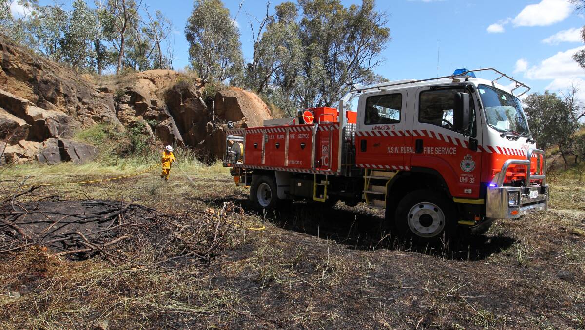 A Rural Fire Service truck attends a callout. Under NSW government rules it is a council asset, much to the annoyance of shires and cities across the state.
