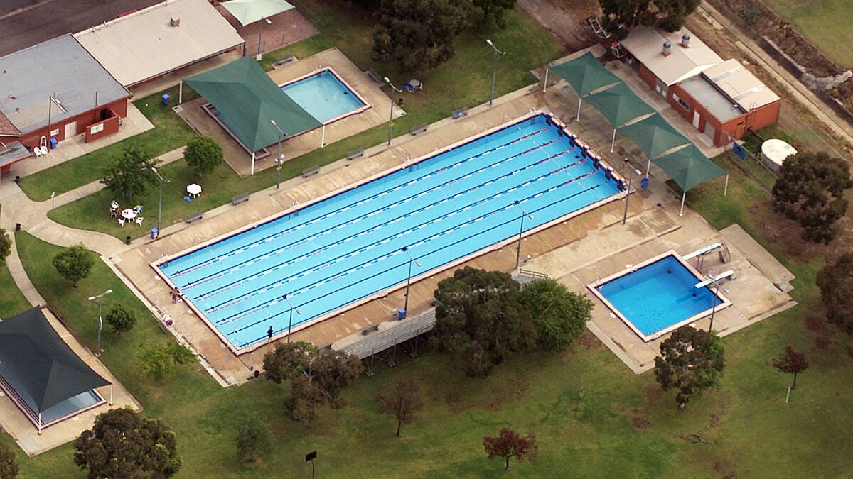 Flashback: An aerial shot of the Lavington aquatic centre taken in 2002 showing the Olympic pool and diving pool.
