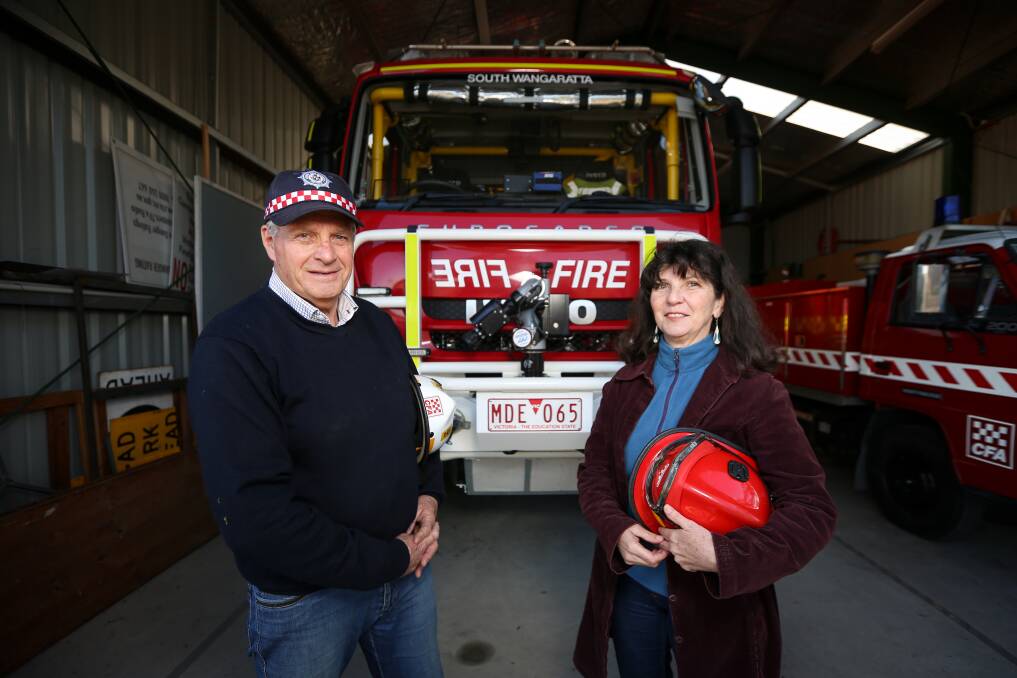 Air of frustration: South Wangaratta brigade members, first lieutenant Garry Nash and captain Leslie Forman, have been left annoyed at how Victoria's new fire administration has emerged. Picture: JAMES WILTSHIRE