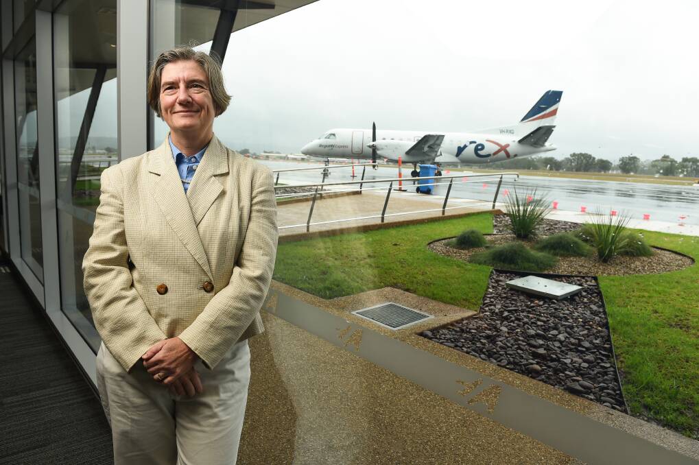 Albury councillor Alice Glachan has talked up the need for strengthening works on a taxiway as the city's airport continues to expand its destination list. Picture by Mark Jesser