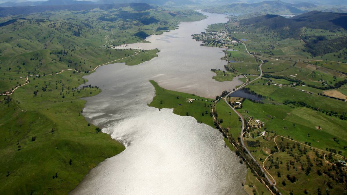Looking for an opening: The Narrows section of Lake Hume which Towong Council would like to see become a reality to maintain water at Tallangatta when the storage falls.