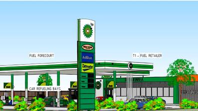 An artist's illustration showing how the new Mulwala fuel shop will appear when built. Image from Alcorn Planning and Property