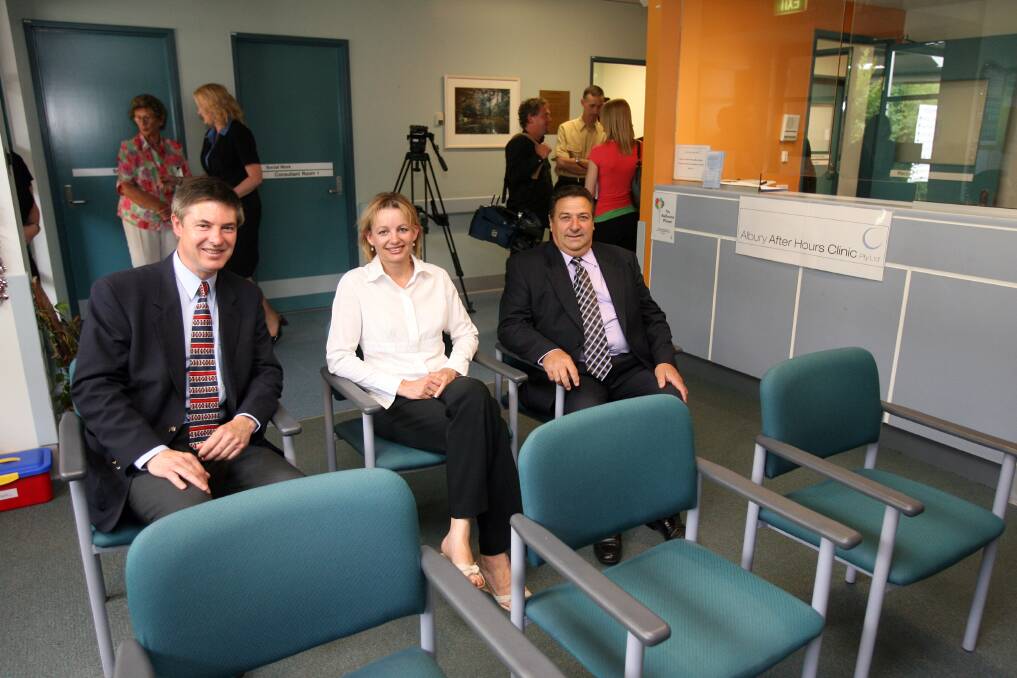 Flashback: Sussan Ley at the opening of the Albury hospital's after hours clinic in 2006. She is now pushing for movement to help realise a new Border hospital.