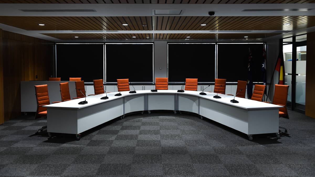 Power hub: The Wodonga Council chamber which opened in 2018, the same year in which a corruption probe was launched into the city administration.