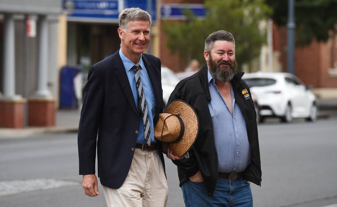 Signed up: Election candidate Lauriston Muirhead and campaign manager Darren Cameron at the time he announced his Labor alignment.