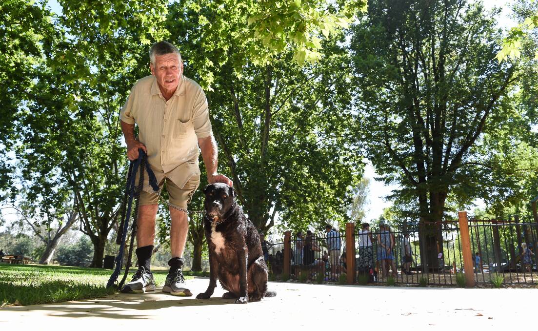 Winner: John Drummond with his dog Tasha. He believes the upgrades to Noreuil Park will attract more tourists. Picture: MARK JESSER