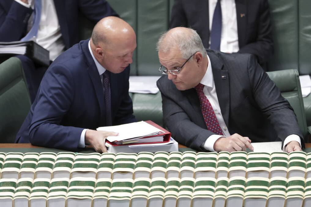 Companions: Peter Dutton and Scott Morrison don't seem to appreciate that democratically elected governments can expect to face protests. 