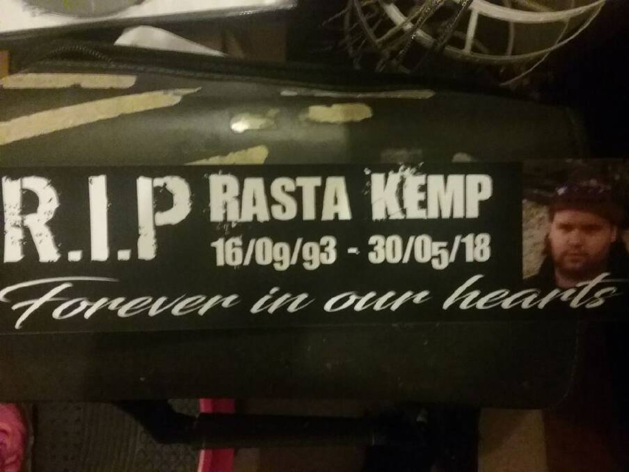Tribute: Car stickers which have been made to honour Rasta Kemp. 