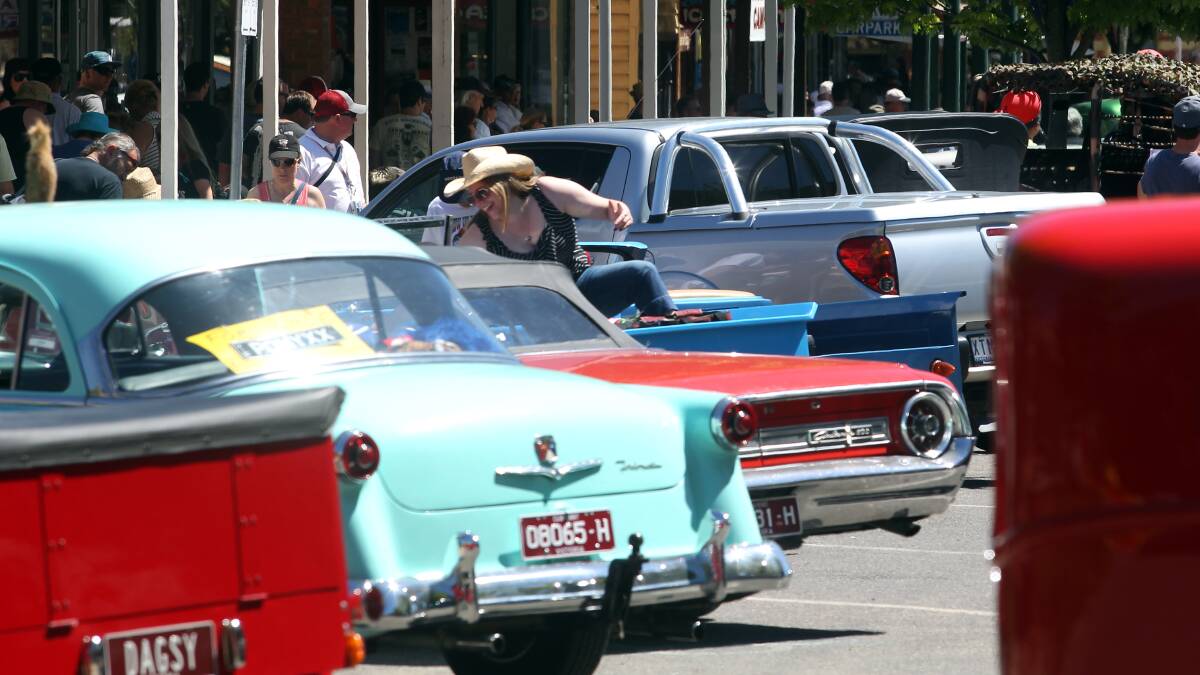 Packed: The commercial heart of Bright is filled with classic cars each November when the town's rod is held.