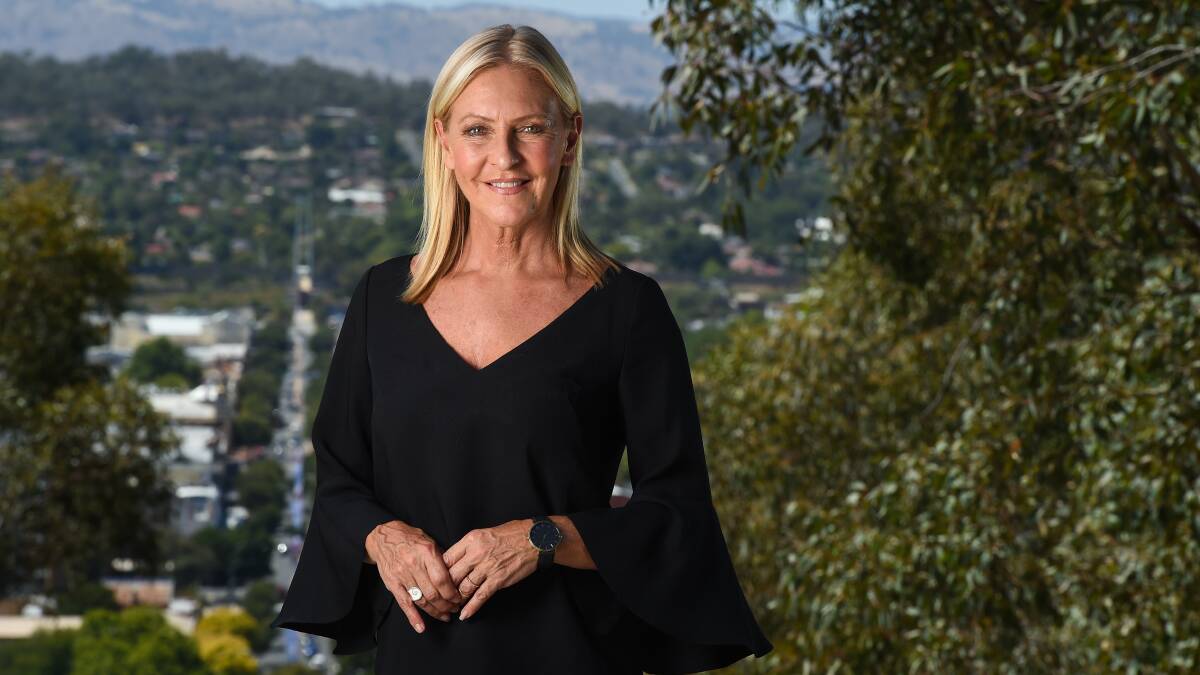 Flashback: Jo Hall on Albury's Monument Hill in February 2017 ahead of the launch of Nine News Border North East which she hosted up until its suspension in March.