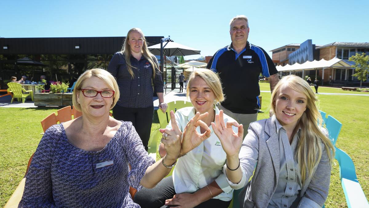 Hundred jobs on hand: Work agency staff Lucille Trevaskis, Bernadette Williams, Amanda Petts, John Watson and Ali Johnson are ready to help. Picture: JAMES WILTSHIRE