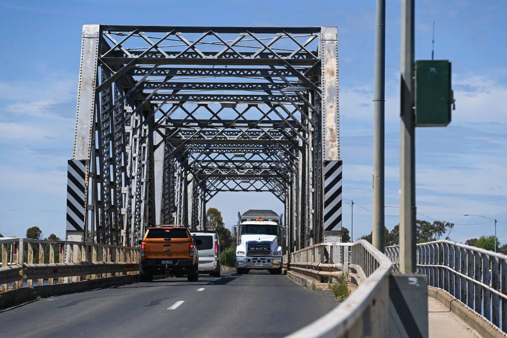 Heavily used: The Yarrawonga-Mulwala bridge which takes a pounding from holiday traffic at this time of year and also carries grain laden trucks.