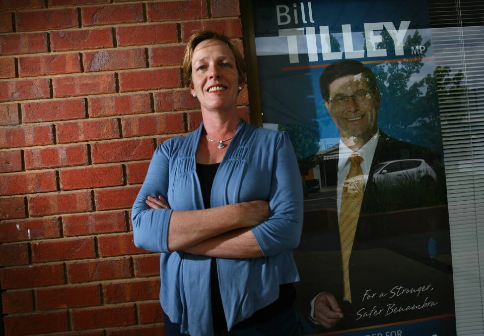 On the attack: Jenny O'Connor reckons Bill Tilley has failed to look after the education needs of Benambra school children.