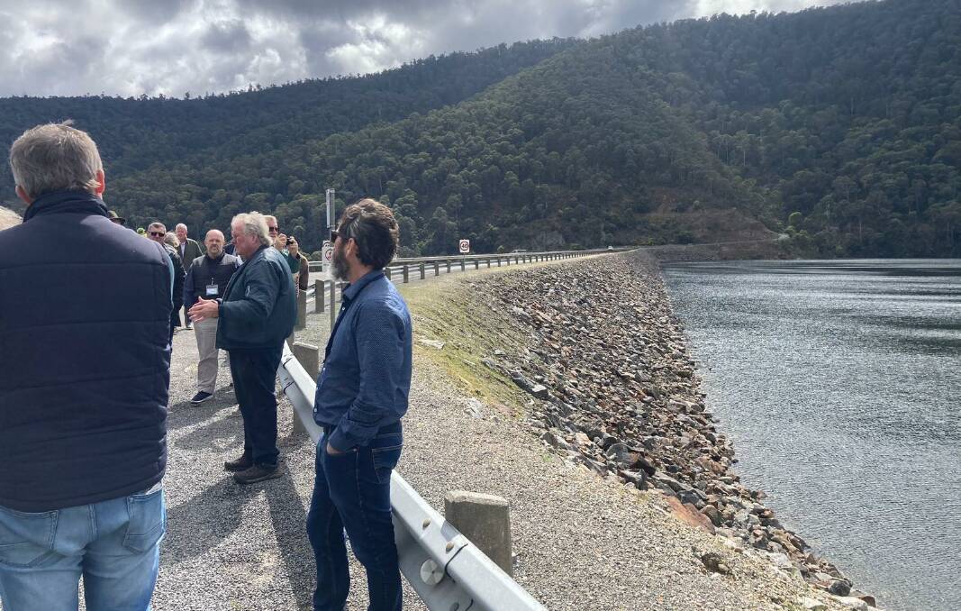 Delegates learn about Lake Dartmouth which spilled after their visit this week. They from as far away as St George in Queensland and the Coorong in South Australia. Picture from Murray Darling Association.