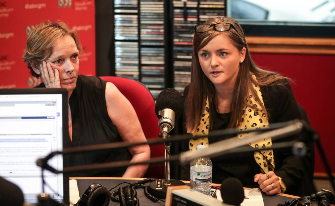 Strong opponents: Independents Jenny O'Connor and Jacqui Hawkins during an ABC radio debate in the election campaign. They were pleased with their showings.