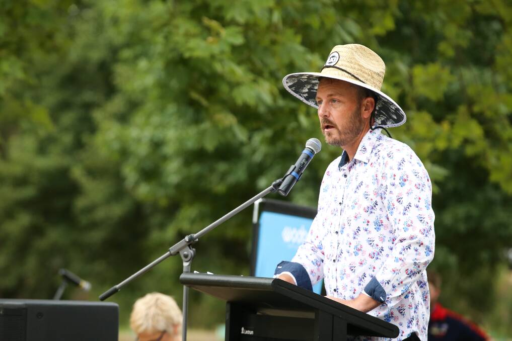 Casual look: Wodonga councillor Danny Lowe at Les Stone Park on Australia Day.