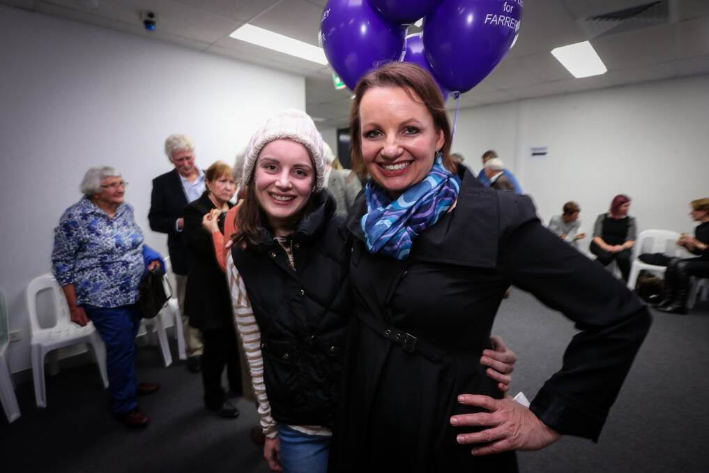 Winner: Sussan Ley marked her 2016 Farrer victory with daughter Georgina. She is now the second longest-serving MP in the seat, jumping Tim Fischer in her last term.
