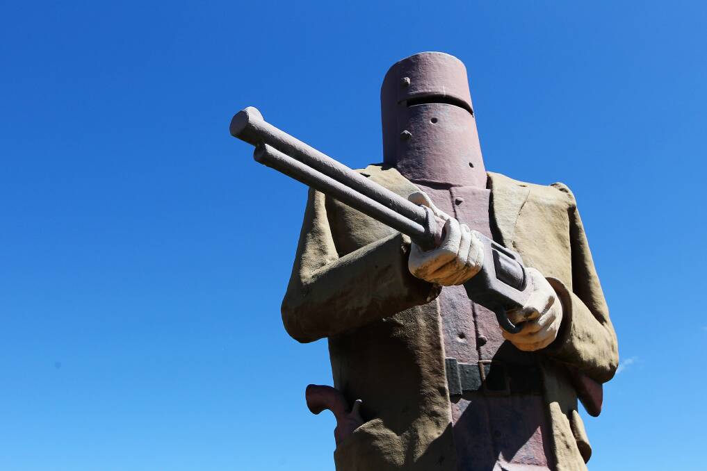 High level rival: The giant Ned Kelly figure at Glenrowan is set to have another substantial structure to join it in towering over the town, with plans for a lookout incorporating virtual reality technology..