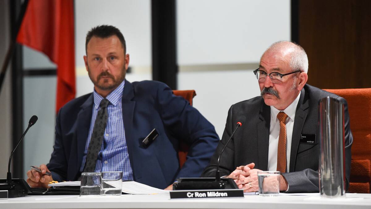 Cuts on the table: Councillors Danny Lowe and Ron Mildren outlined possible reductions to council spending to address a shortfall due to changes in the application of Wodonga's waste management fee.