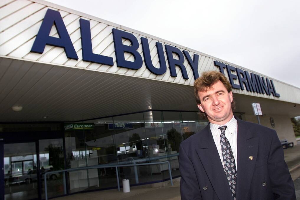 Brad Ferris pictured in 2001 when he was managing the council-owned Albury airport.