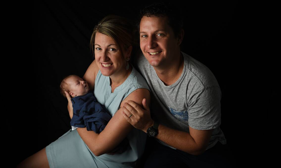 Special son: New parents Sarah and Dan Tonon with baby Marlu, who was born nine weeks premature after complications saw his mother travel from a Torres Strait island to give birth. Picture: MARK JESSER 