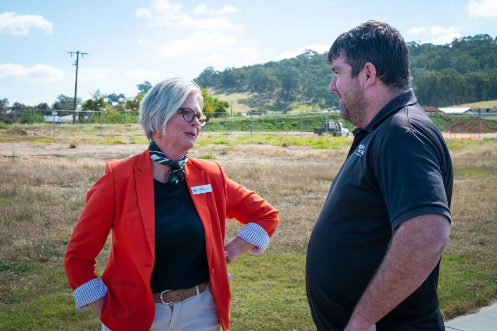 Concerned: Helen Haines and Dale Paddle at Kitchington Estate at Leneva on Tuesday afternoon. They expressed worries about the state of the housing sector.