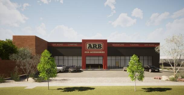 An artist's impression of how the new ARB shop will appear when looking from Wodonga Place. 
