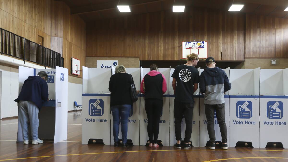 In focus: Sights such as this, voting in a council election at Albury High School, may not be seen in the future with a review of the system of voting in council elections being undertaken by the NSW government.