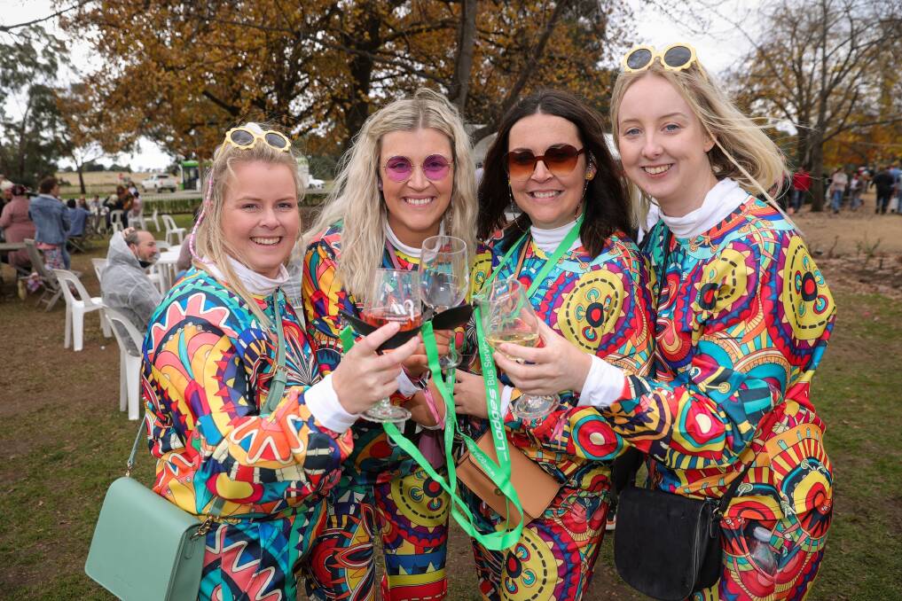 Fun: Albury pals Laura Stiler, Meg Smith, Molly Cleary and Kate O'Donohue. Pictures: JAMES WILTSHIRE