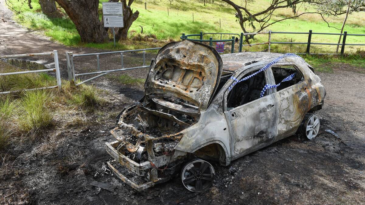 Dumping ground: Wodonga's Felltimber Creek Road which leads to Hunchback Hill has become a regular site for vandals to abandon torched cars.
