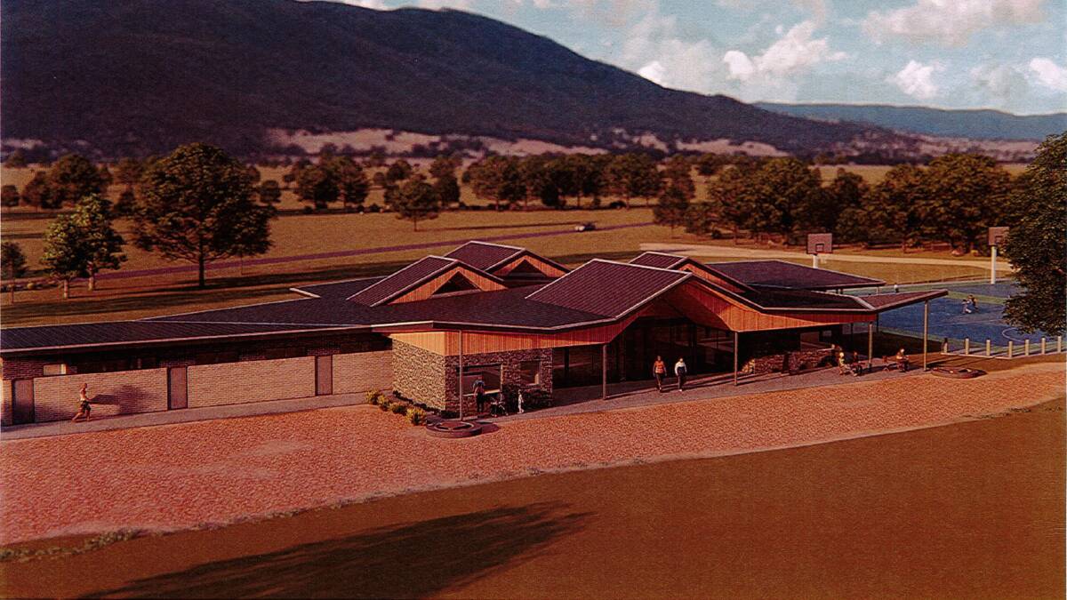 Designated design: An artist's impression of how the Upper Murray Events Centre will look when it is built at the Corryong Recreation Reserve.