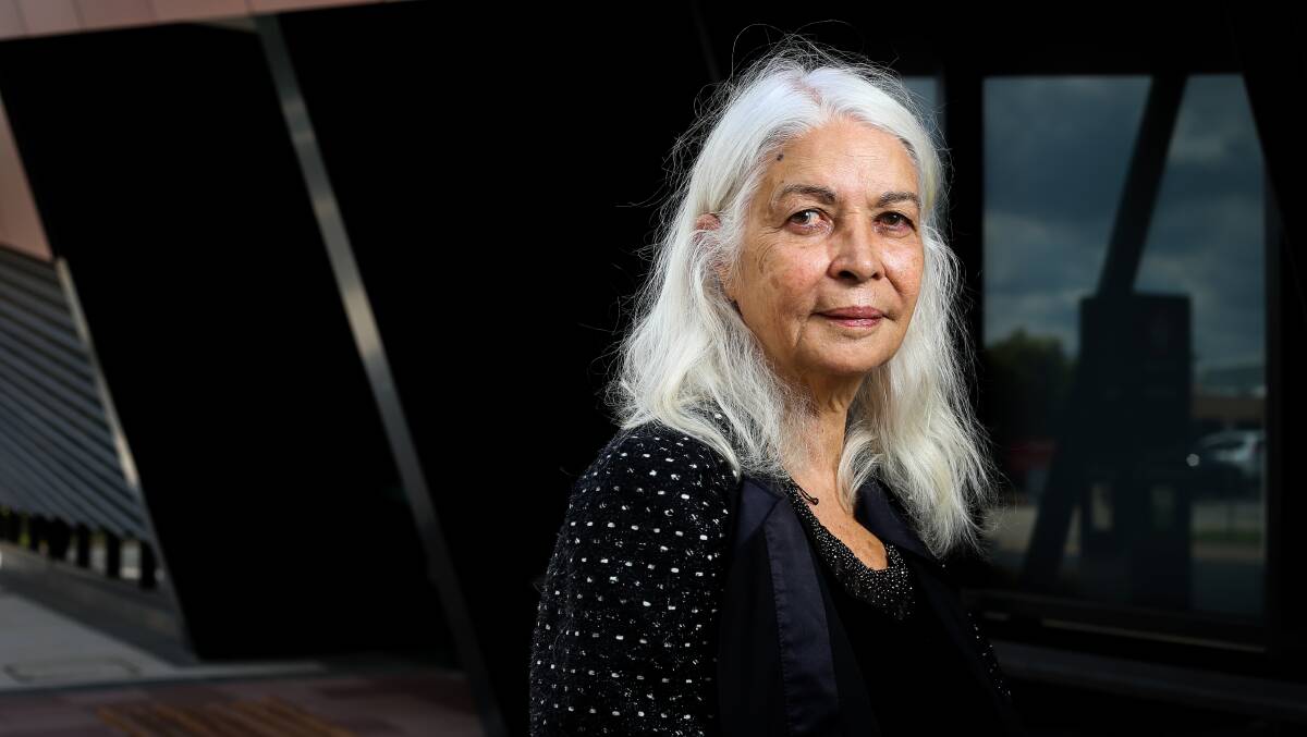 Calling for input: Marcia Langton outside Wodonga's The Cube after speaking at the Indigenous Voice workshop. Picture: JAMES WILTSHIRE