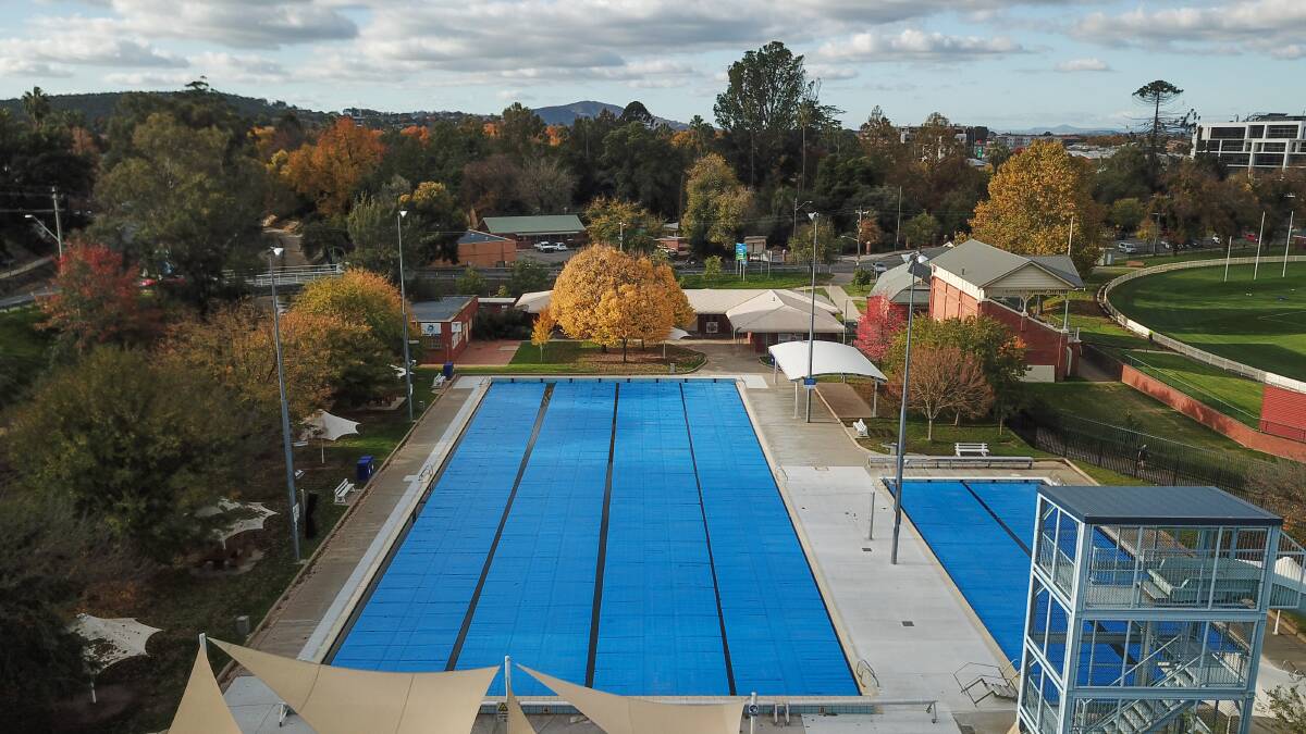 Surface tension: The Albury pool is in winter mode but debate over its management will ripple across the council chamber on Monday night.