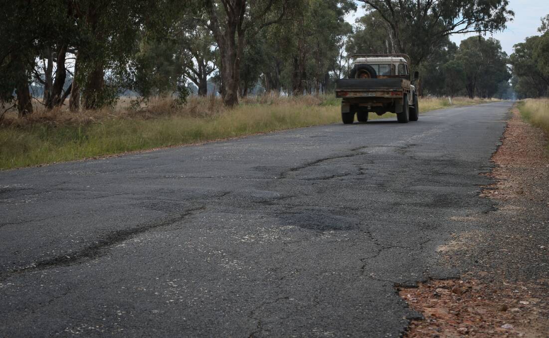 Spending priority: A road in Federation Shire in need of some spending to improve it. 