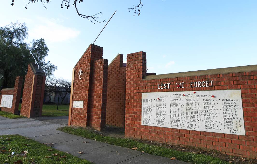Reminder of the fallen: Memorial gates, opened in 1957 at Lavington's Urana Road Oval, were cited by Albury councillor Graham Docksey as worthy of consideration in a new heritage study. Picture: JAMES WILTSHIRE