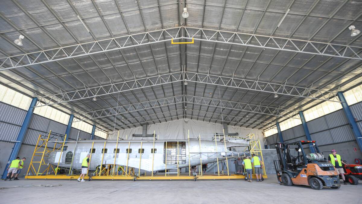 Huge job: The Uiver replica plane being restored at a hangar at Albury airport. Debate over where it will eventually be housed is set to continued with the city council to keep exploring a CBD museum.