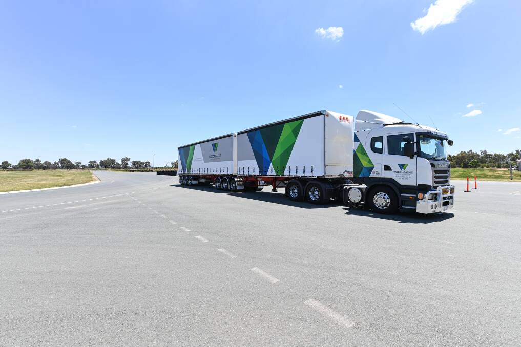 Big deal: B-doubles like this one will be used as part of training at a new heavy vehicle education centre to be run by TAFE at Logic. Picture: MARK JESSER