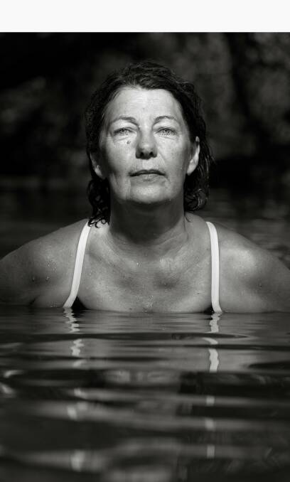 Striking: This image of Albury mental health advocate and long-distance swimmer Annette Baker by Chiltern photographer Natalie Ord is up for a national award. It was taken in the Murray River off Mungabareena Reserve.