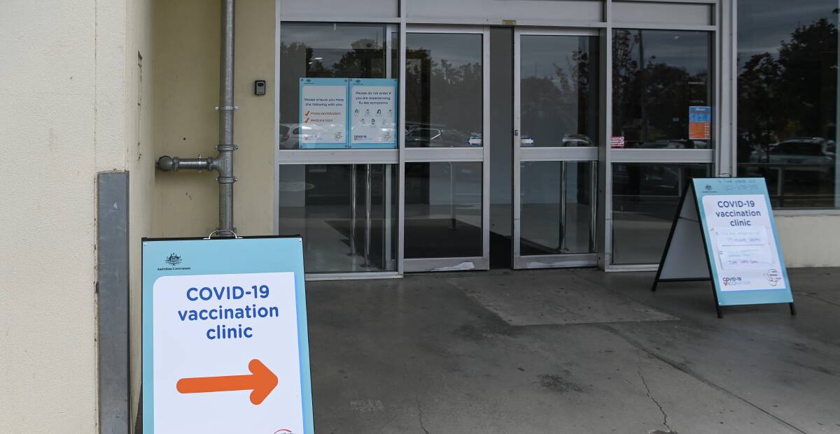 Doors open longer: Wodonga's vaccine centre in the former Coles supermarket could run seven days a week to meet demand. Picture: MARK JESSER
