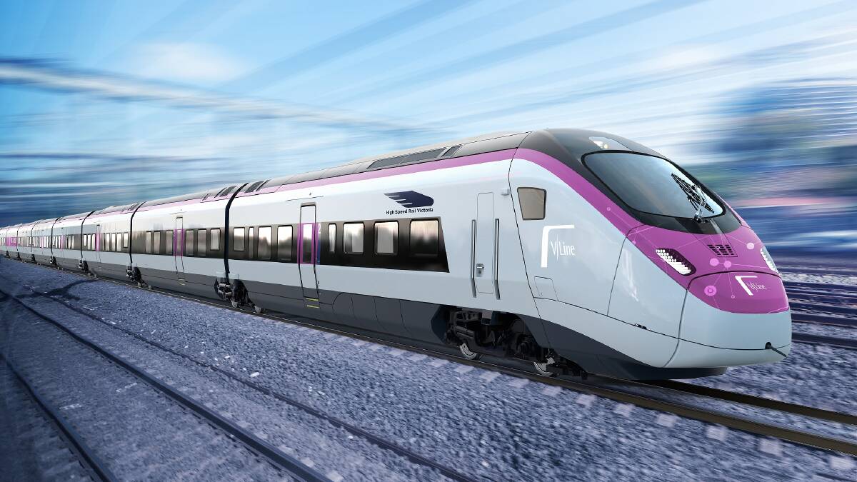 Tracking towards: An image of what a high speed train as envisaged under the Victorian Opposition's plan for a fast rail network across their state.
