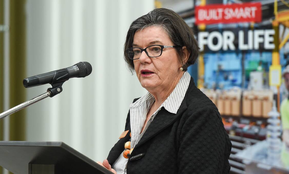 Microphone off: Cathy McGowan won't comment on the state of the Hume Freeway intersection which has raised grave safety concerns.