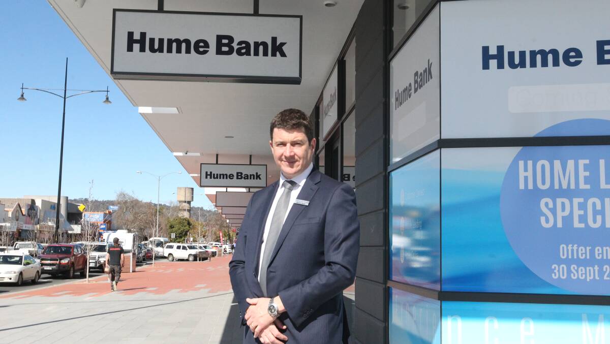 Open for business: Chief customer officer Andrew de Graaf at the new Wodonga branch which fronts on to High Street and Elgin Boulevard.