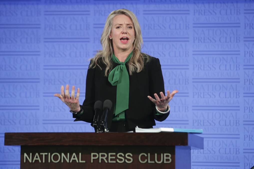 Creating history: Bridget McKenzie addresses the National Press Club in Canberra last August. Next week she will become the first speaker at a regional event organised by the media body.