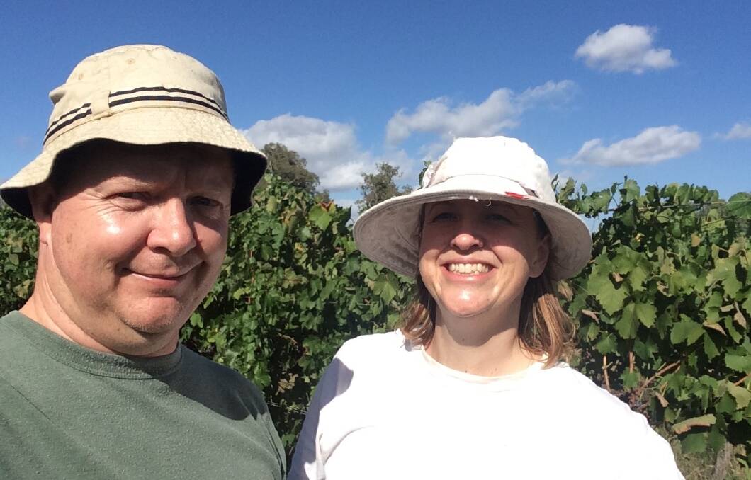 Proponent: Dean Cleave-Smith and his partner Rosalie at their Markwood vineyard. He is overseeing the adoption of a smoke sensor system across the North East.