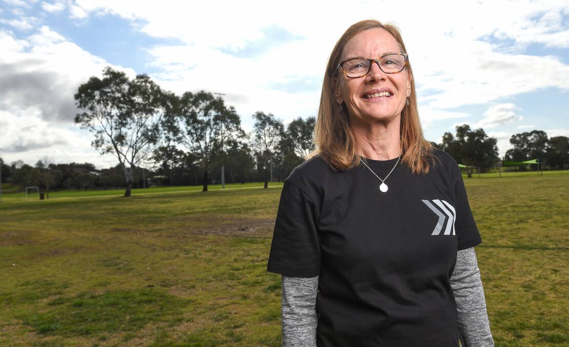 Ready to run: Ange Ednie takes a look at Willow Park in Wodonga ahead of the parkrun being held this weekend.Picture: MARK JESSER